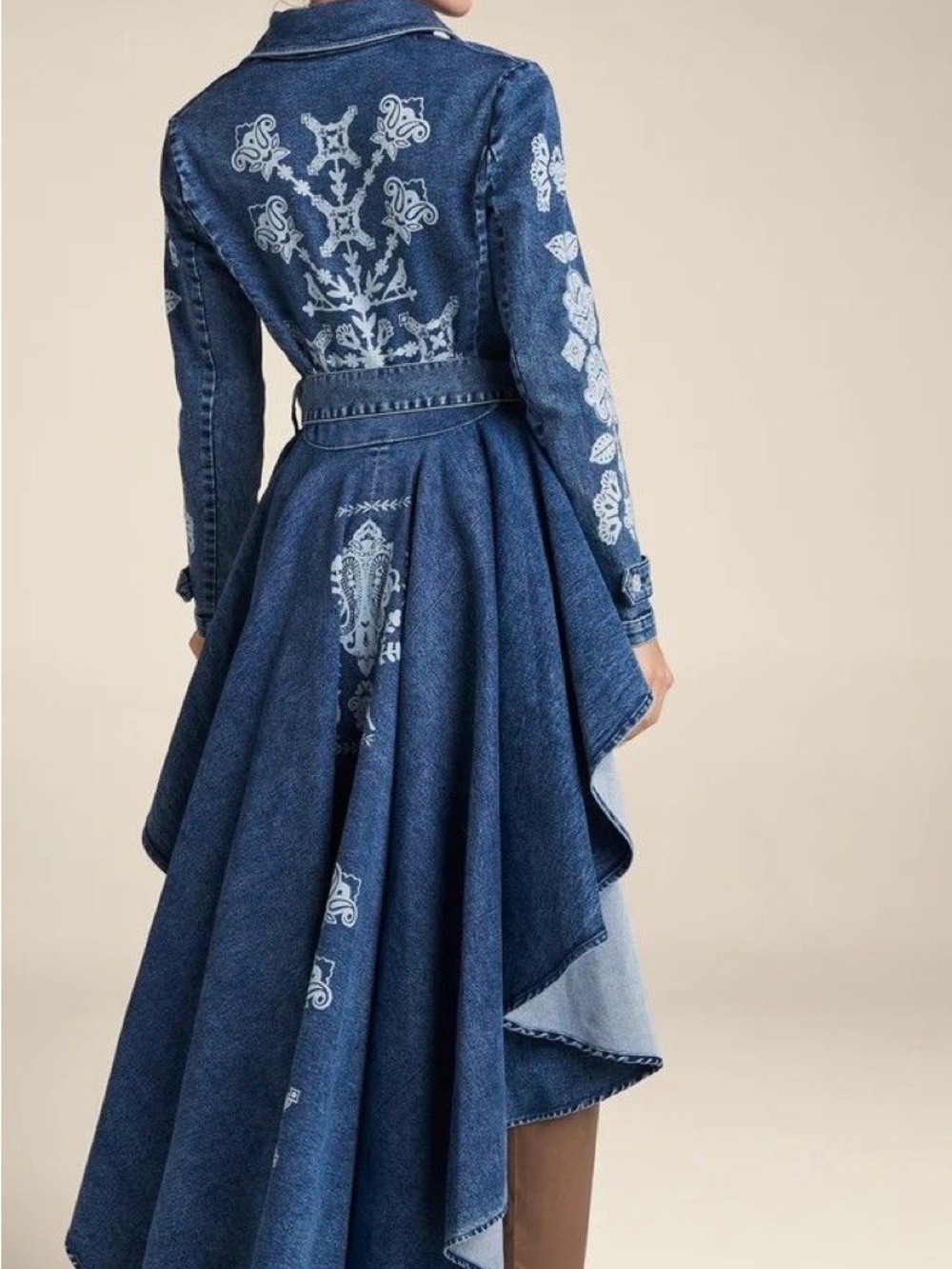 Venus Denim Embroidered High-Low Jacket- Blue size 12 - Picture 3 of 8